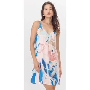 Greylin Angelique Watercolor Flowy Flare Slip Dress Size Large New With tags